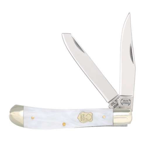 Buck Creek Celluloid Cracked Ice Trapper Folding knife