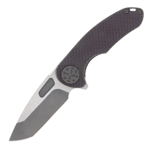 Curtiss Custom Knives F3 Medium Framelock Flipper Folding Knife (Magnacut Spanto  Root Beer/Bronze Titanium)