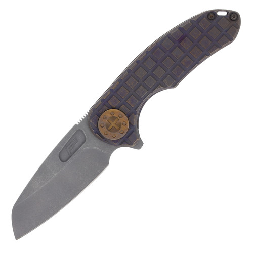 Curtiss Custom Knives F3 Medium Framelock Folding Knife (Magnacut Wharny | Root Beer Bronze)