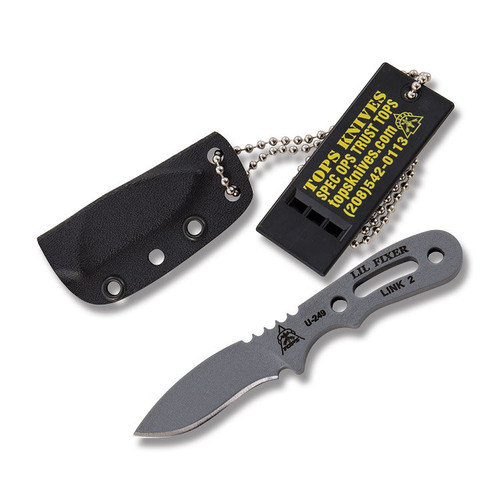 TOPS Lil Fixer Tactical Gray 1.75in Plain Tactical Gray Drop Point 1