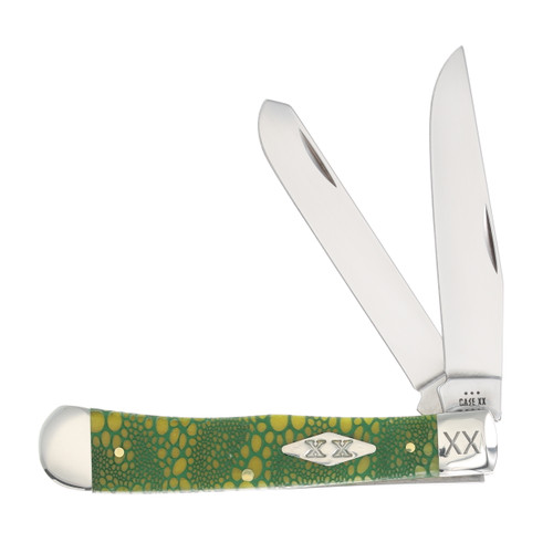 Case Lizard Skin Green Bone Trapper Folding Knife