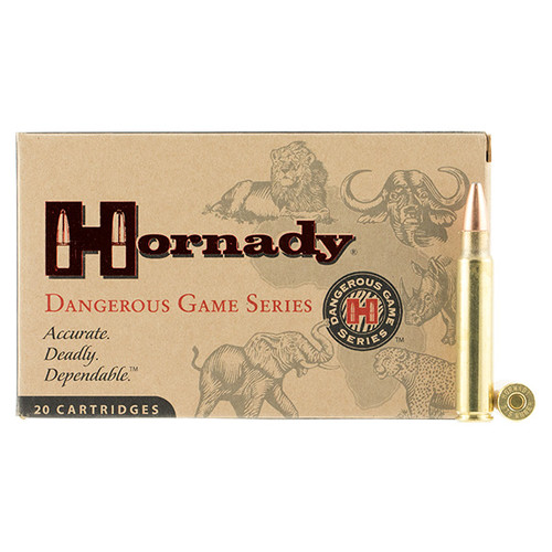 Hornady Dangerous Game 375 Ruger Rifle Ammunition 20 Rounds 300 Grain Dangerous Game Solid