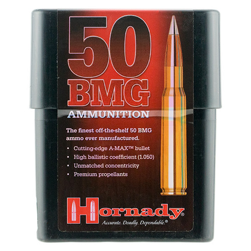 Hornady Match 50 BMG 10 Rounds Brass Centerfire 750 Grain Hornady A-Max 