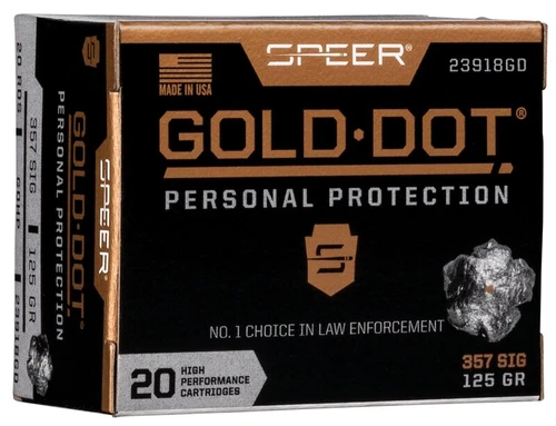 Speer Gold Dot .357 SIG 125 Grain Jacketed Hollow Point 20 Round Box
