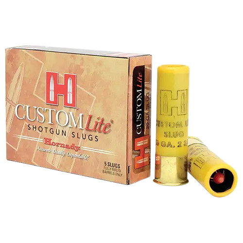 Hornady Custom Lite 20 Gauge 5 Rounds Plastic 2.75in 250 Grain FTX Sabot Slug