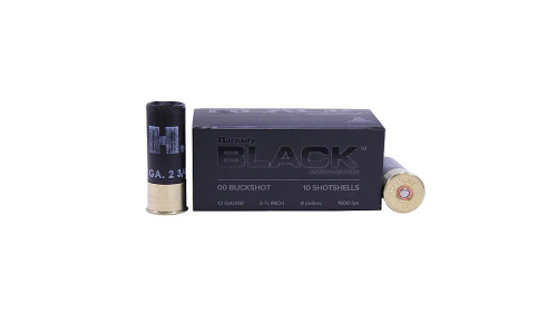 Hornady Black 12 Gauge 2.75in 00 Buck Lead Shot 8 Pellets 10 Rounds Buckshot