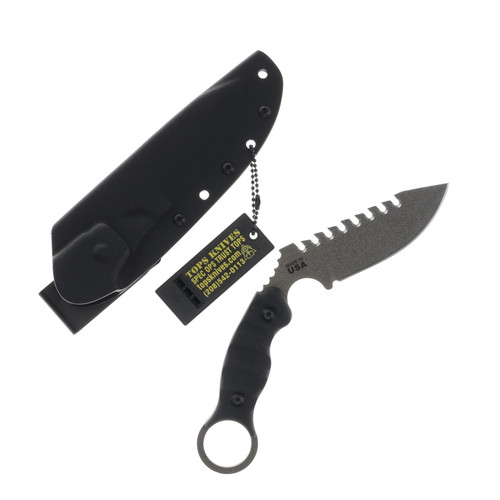 TOPS 10/27 Karambit Fixed Blade Knife G10 3.5in Stone Coated Drop Point TPELPNX1