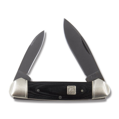 Rough Ryder Canoe Folding Knife Black G-10 Open