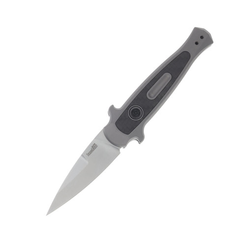 Kershaw Launch 12 OTS Auto Folding Knife Gray- 2.5in Spear Point Stonewashed S/E Plain AUKS7125GRY