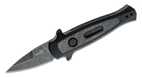 Kershaw Launch 12 Auto OTS Single Edge Blackwash CPM-154 Spear Point Anodized Aluminum Black