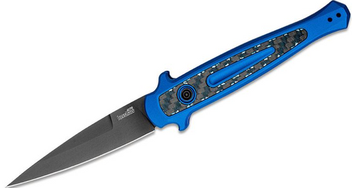 Kershaw Launch 8 Automatic Knife Blue Black 3.5in Plain Black Stiletto