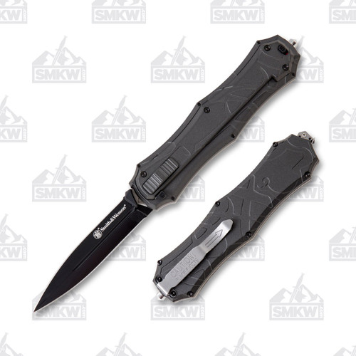 Smith & Wesson OTF Assisted Black Knife 3.6in Spear Point Edge Dagger