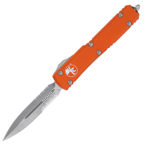 Microtech Ultratech Out-the-Front Automatic Knife (Partially Serrated Satin D/E | Orange)