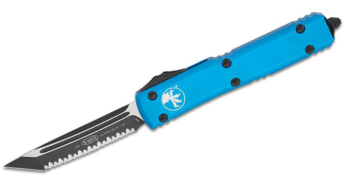 Microtech Ultratech Out-The-Front Automatic Knife (T/E Black F/S | Blue)