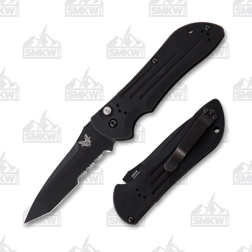 Benchmade 9101SBK Stryker OTS Automatic Knife Black Tanto Partially Serrated