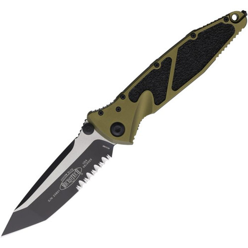 Microtech SOCOM Elite Linerlock Folding Knife DLC Partially Serrated Tanto/OD AUMT1612OD