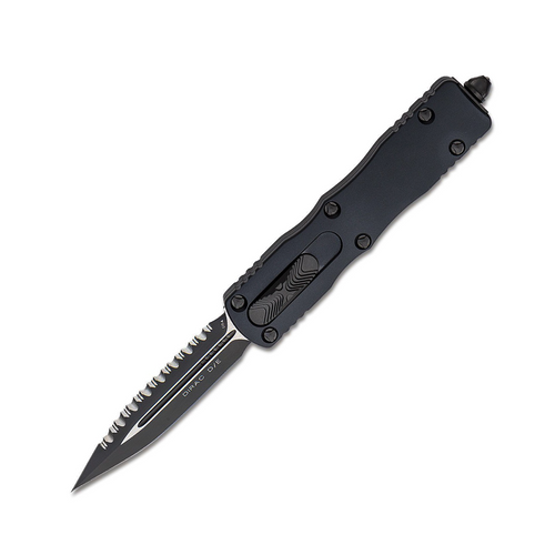 Microtech Dirac OTF AUTO 2.92IN Black SERRATED DAGGER