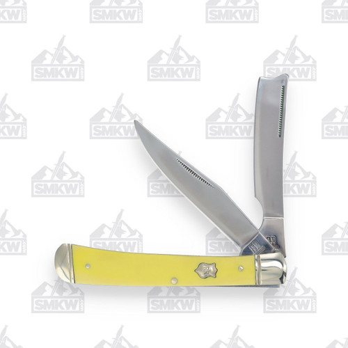 Rough Ryder Yellow Razor Trapper Folding Knife