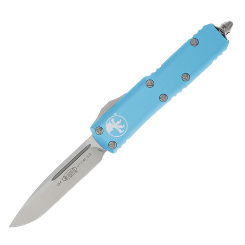 Microtech UTX-85 OTF Automatic Knife Satin Drop Point/Turquoise AUMT2314TQ
