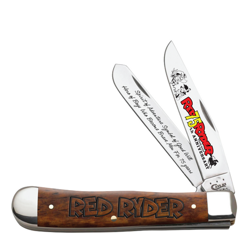 Case Antique Smooth Bone Red Ryder Trapper Folding Knife CA21764