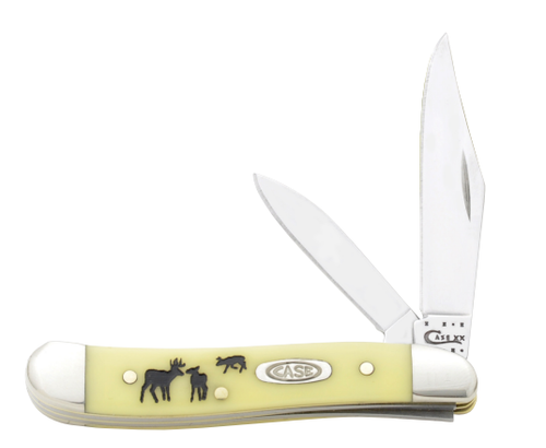 Case XX Smooth Yellow Synthetic Deer Peanut Folding Knife CA80030RUT