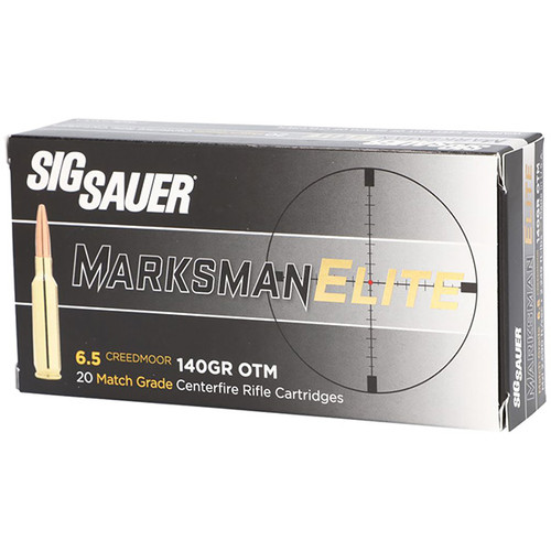SIG Sauer Marksman Elite  6.5 Creedmoor Rifle Ammunition Brass Centerfire 140 Grain Open Tip Match 