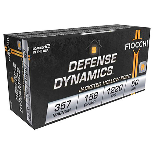 Fiocchi Defense Dynamics .357 Magnum Ammunition JHP 158gr Brass 50Rds