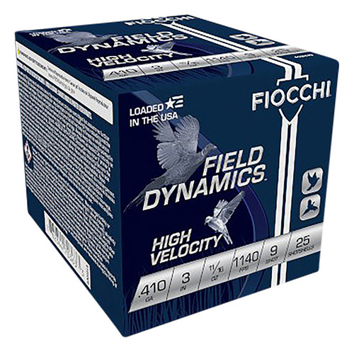 Fiocchi Field Dynamics High Velocity 410 Gauge Shotshell 25 Rounds 3in 11/16oz #9 Chilled Lead Birdshot 