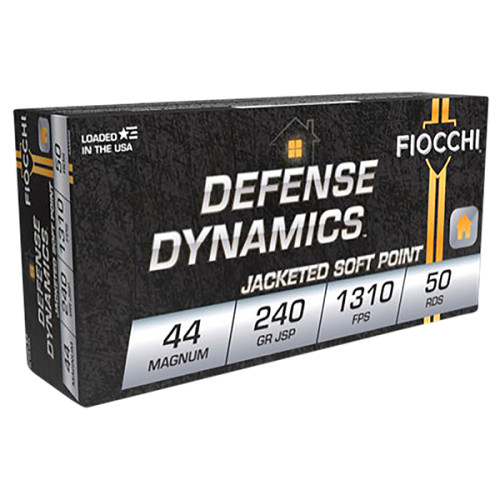 Fiocchi Shooting Dynamics .44 Mag 240gr JSP Brass Ammo 50Rd