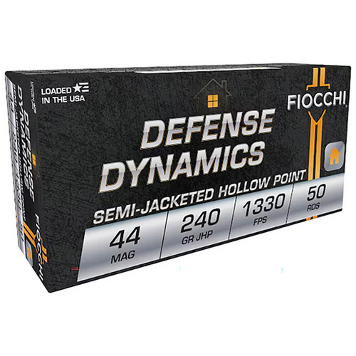 Fiocchi Defense Dynamics .44 Mag 240gr JHP Brass Ammo 50Rd