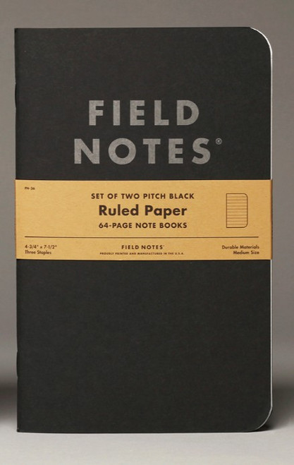 Field Notes Pitch Black Large Ruled FN-36