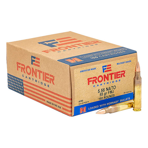 Hornady Frontier Military Grade 556x45mm NATO Brass Centerfire 150 Rounds 55 Grain FMJ