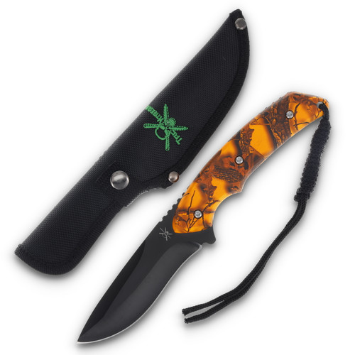 Frost Cutlery Tac Xtreme Orange Fire Storm 4.0” Drop Point Fixed Blade