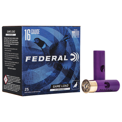 Federal Game-Shok 16 Gauge Hi-Brass 25 Rounds 2.75 in 1-1/8 oz #7.5 Lead Birdshot 