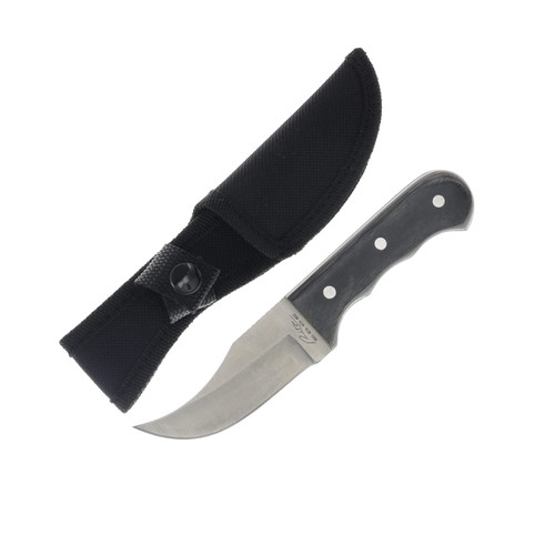 Short Skinning Fixed Blade Knife Black Pakkawood Handle 211187