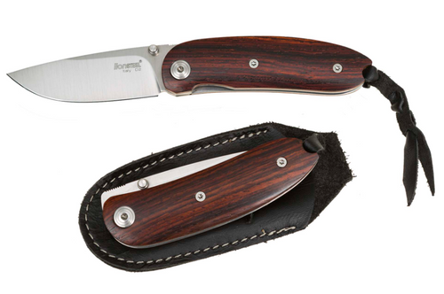 LionSteel Mini Full Santos Wood 2.36in Plain Satin Drop Point