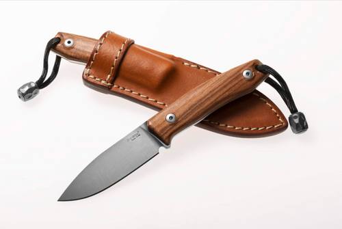 LionSteel M1 Fixed Knife Santos Wood 2.91in Plain Satin Drop Point