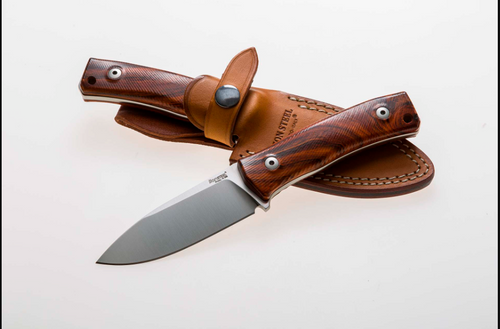 LionSteel M4 Fixed Knife Santos Wood 3.74in Plain Satin Drop Point