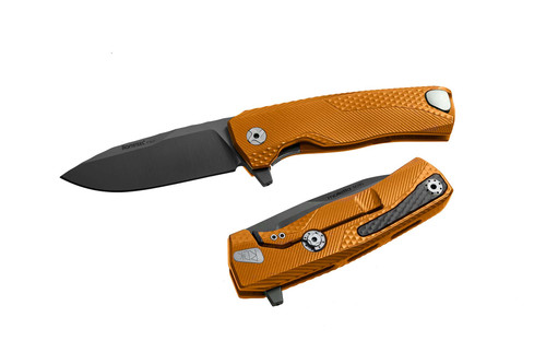 LionSteel ROK Orange 3.27 Inch Plain Black Mil-Spec Drop Point LSROKAOB