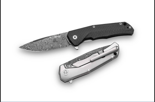 LionSteel T.R.E. Gentleman Gray Carbon Fiber 2.91in Plain Drop Point LSTREDRFC