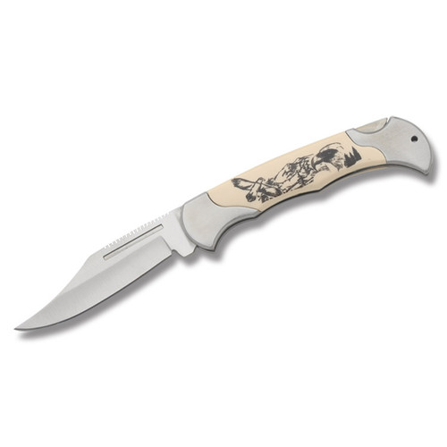 Eagle Lockback with Imitation Ivory Handle Folding Knife