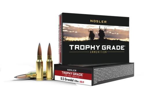 Nosler Trophy Grade 6.5mm Grendel 129gr ABLR Brass Ammo 20 Rds
