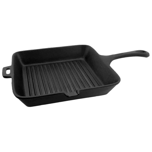 Old Mountain 10.5in x 1.75in Square Cast Iron Grill Pan | Pre-Seasoned