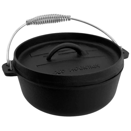 Old Mountain 2-Quart Cast Iron Dutch Oven | Flanged Lid | No Feet