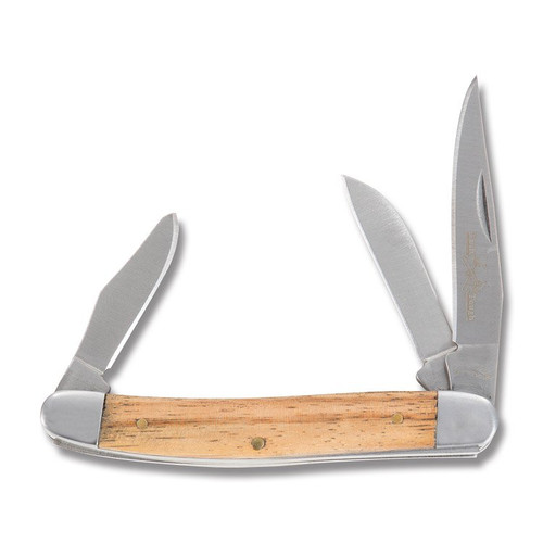 Szco Three-Blade Stockman Folding Knife Wood