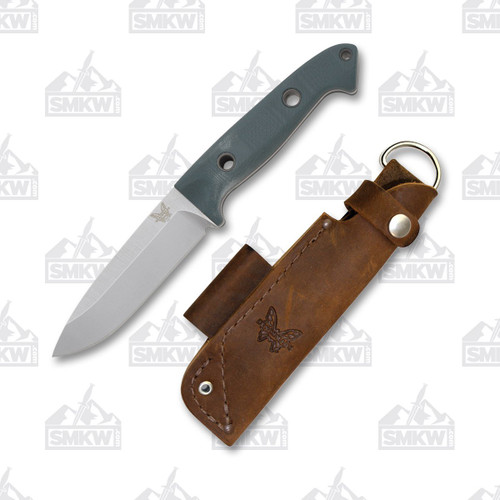 Benchmade 162 Bushcrafter Fixed Blade Knife Green and Red G-10