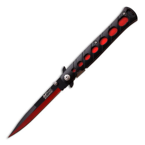 MTech Stiletto Folding Knife Black and Red