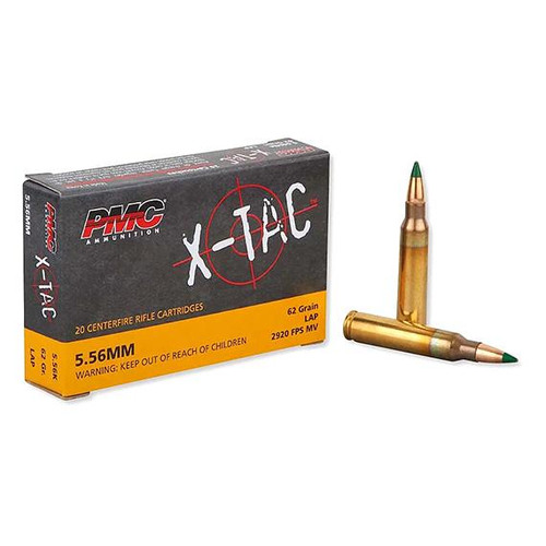 PMC X-TAC 5.56x45mm NATO 62gr LAP M855 Green Tip Brass 20 Rd Box