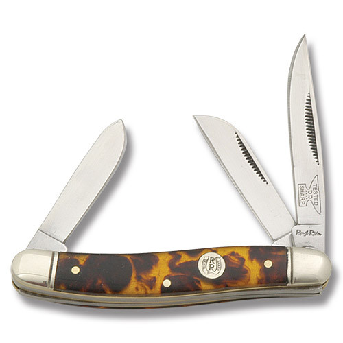 Rough Ryder Synthetic Tortoise Shell Stockman Folding Knife RR501