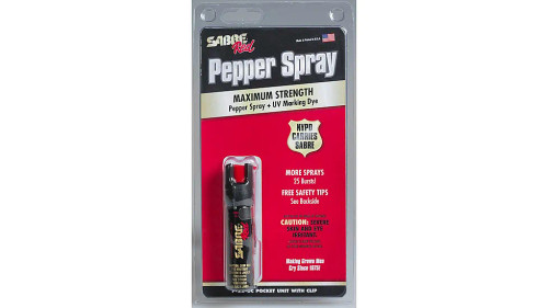 Sabre Red Pepper Spray UV Marking Dye 0.75oz Black With Clip